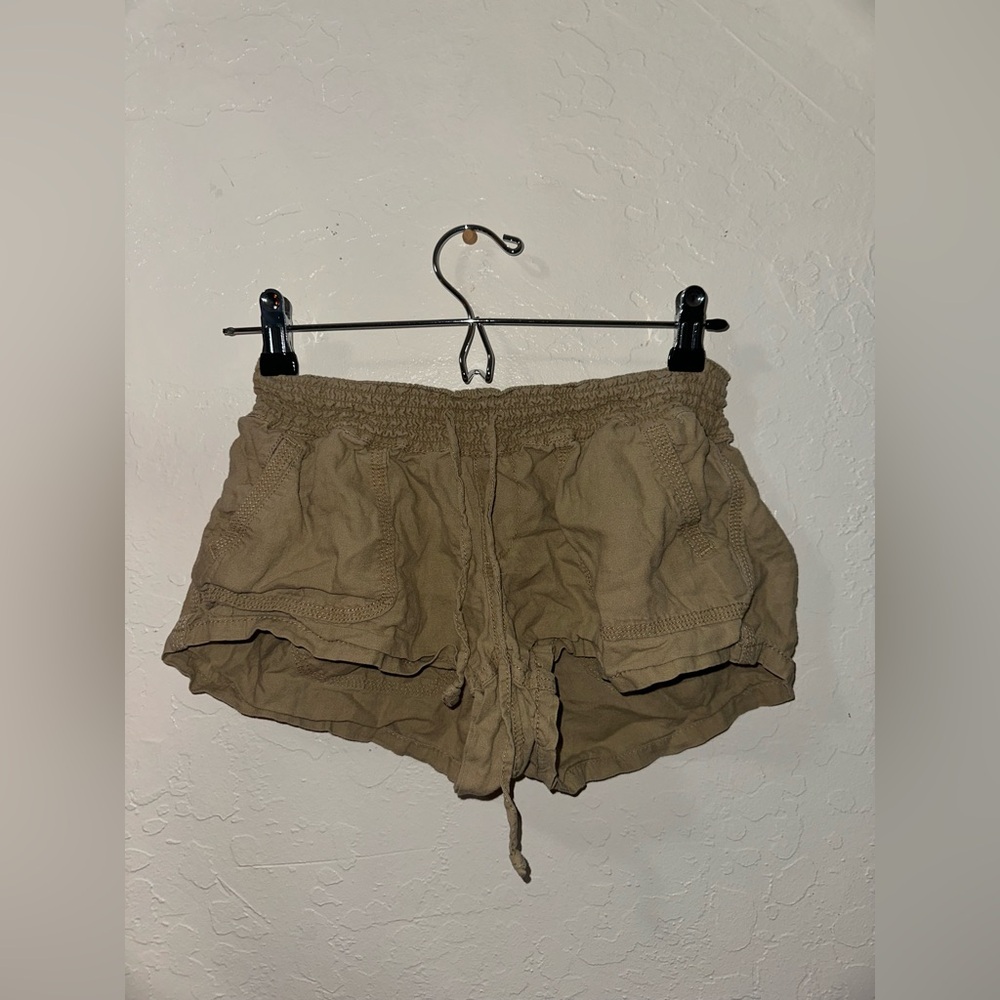 SO Olive Smocked-Waist Athletic Shorts